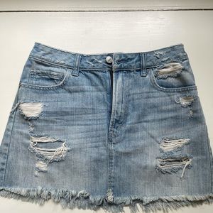 Abercrombie & Finch Distressed Jean Skirt